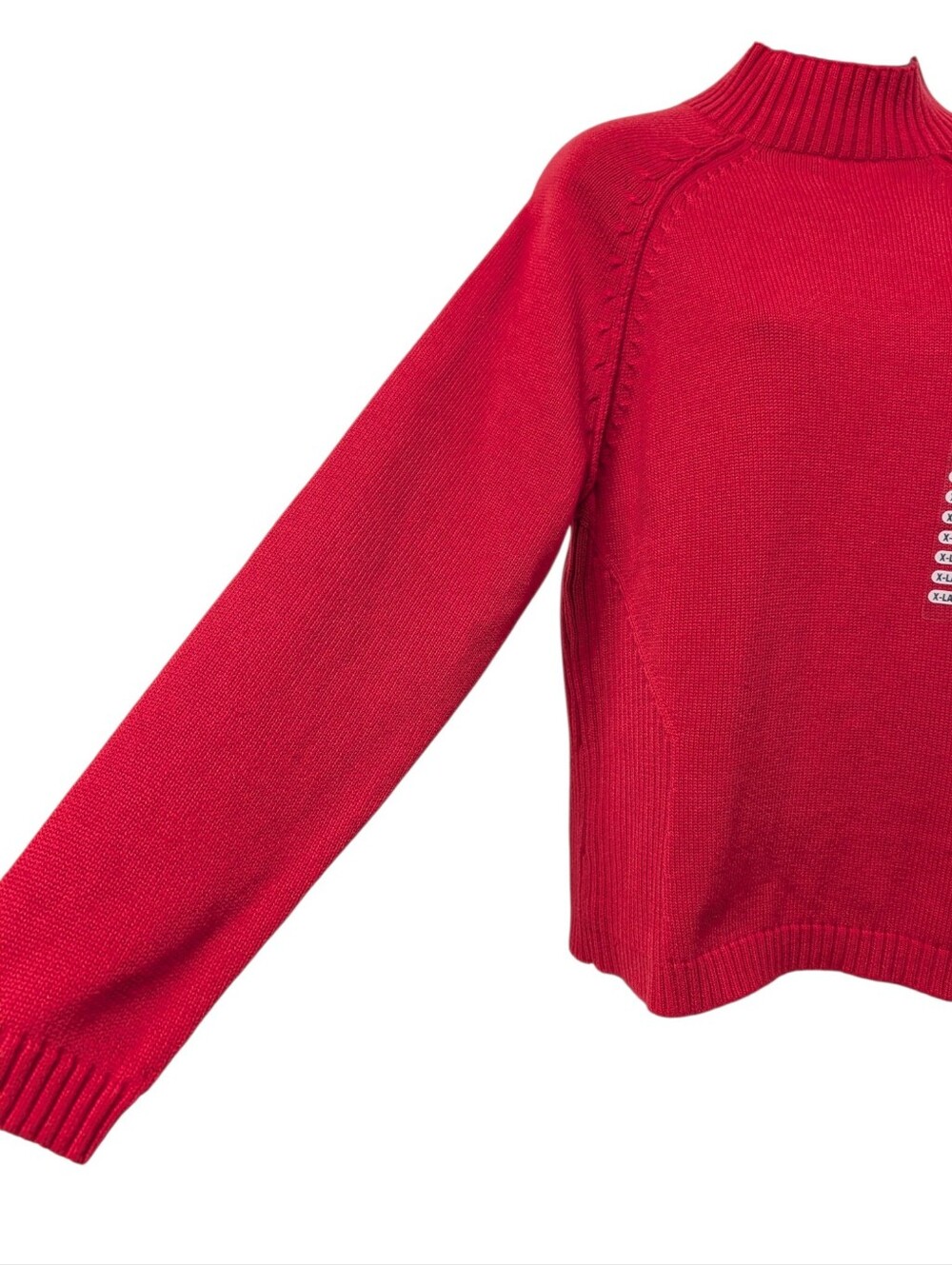 Relativity Womens Red Mock Neck Ribbed Knit Pullover Raglan Sweater Size XL NWT - Picture 5 of 7